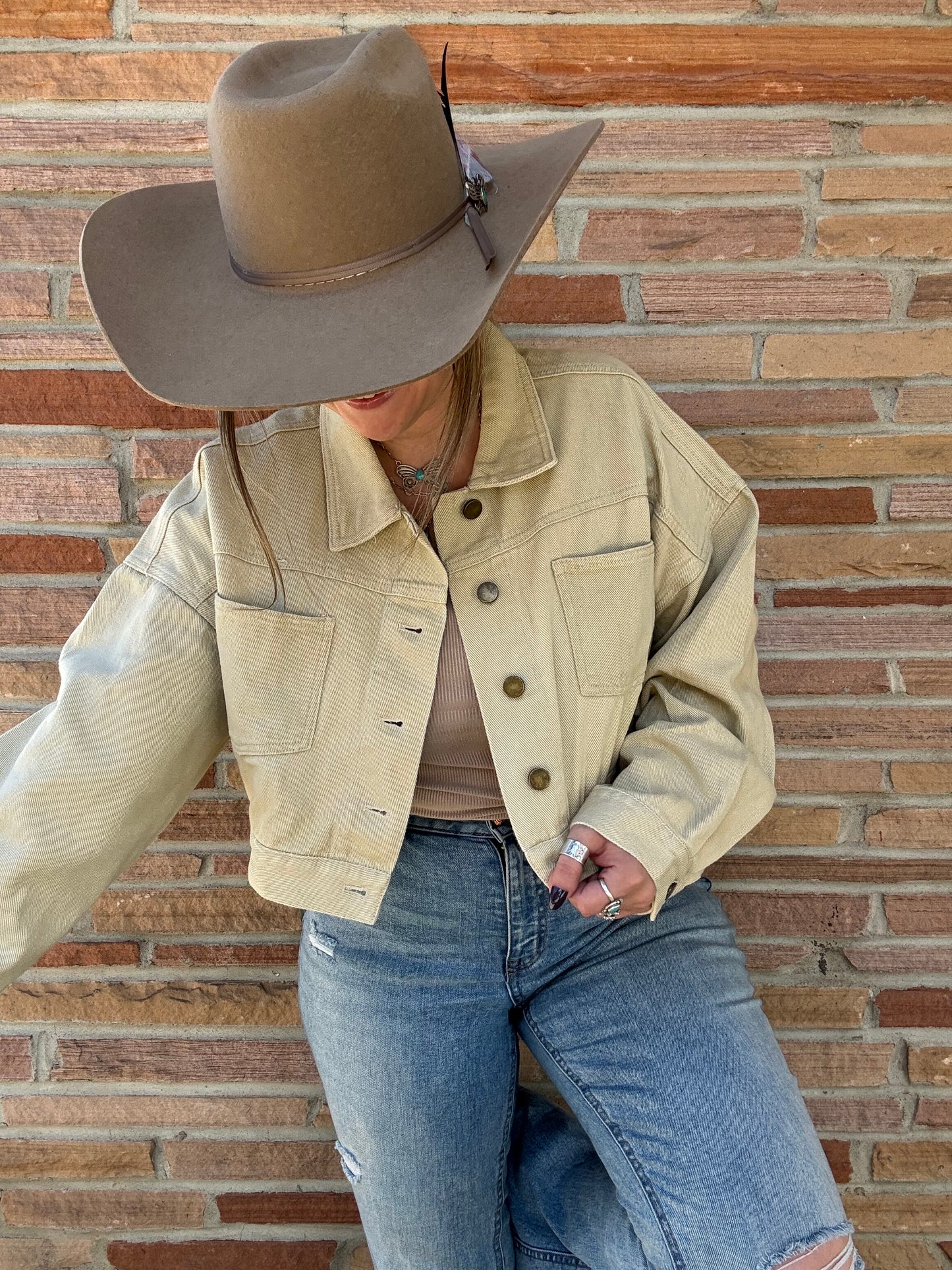 Long Live Cowgirls Patch Twill Denim Jacket