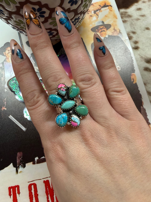 925 Sterling silver mohave & cotton candy turquoise