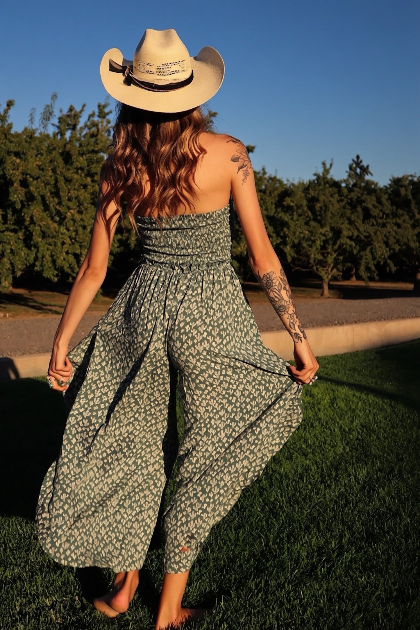 Seafoam Cactus Strapless Jumpsuit