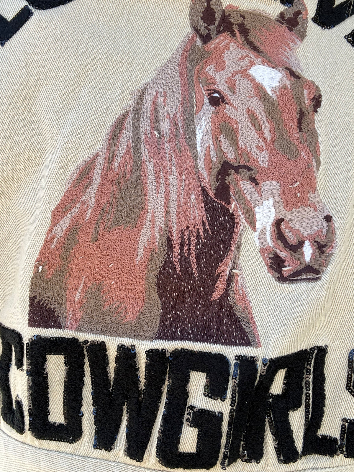 Long Live Cowgirls Patch Twill Denim Jacket