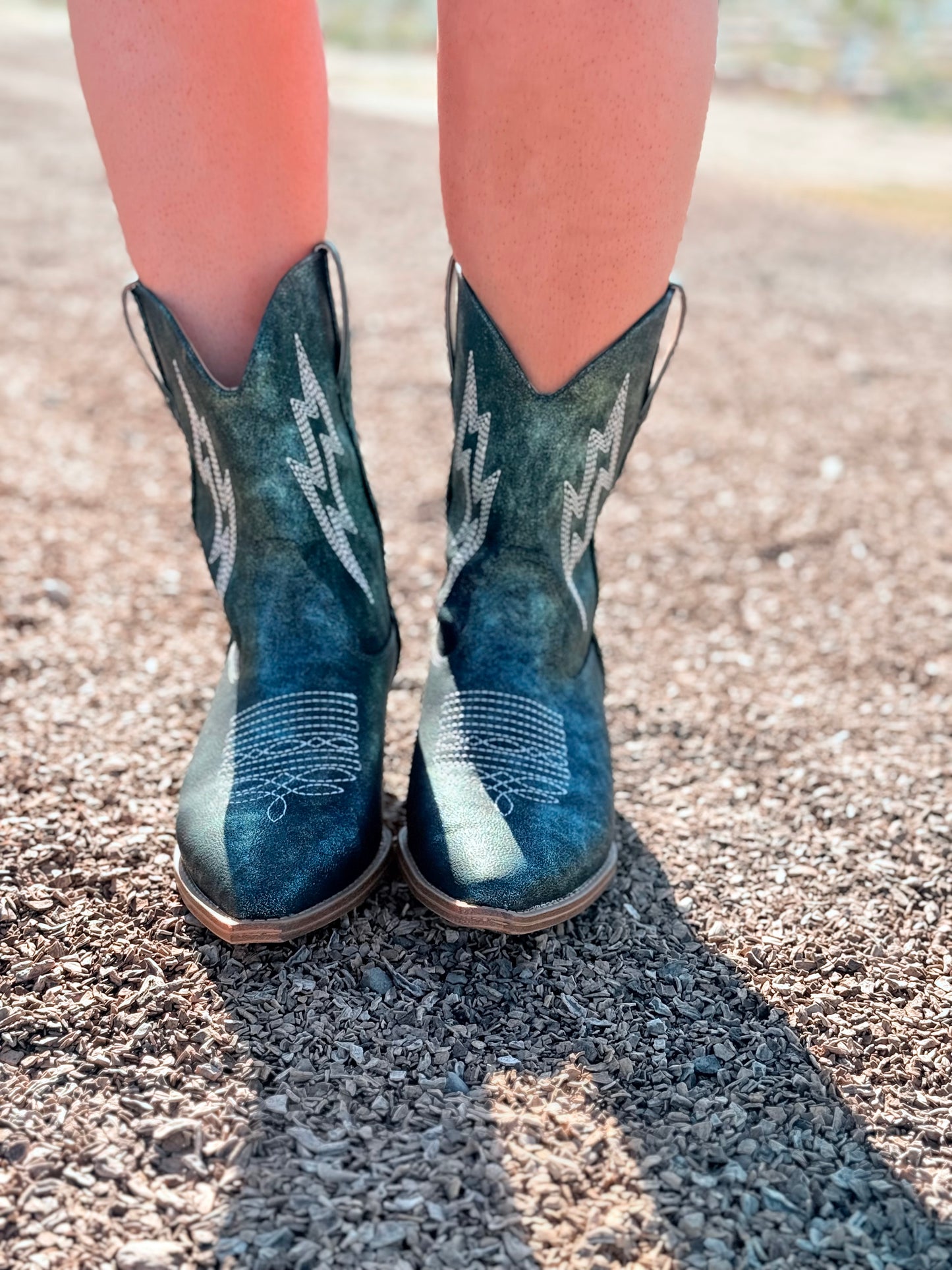 Bowie Teal Metallic Boots