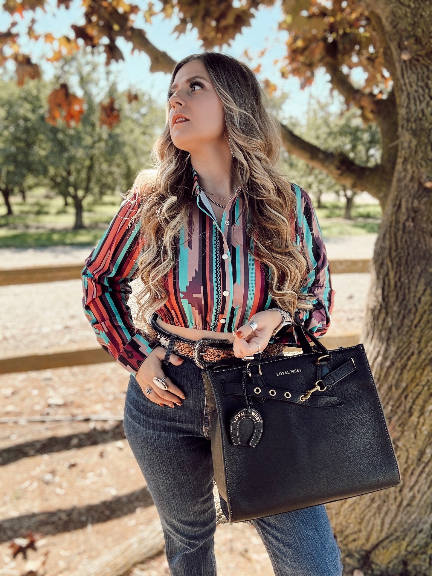 Loyal West Standard Medium Tote Bag in Calfskin Black