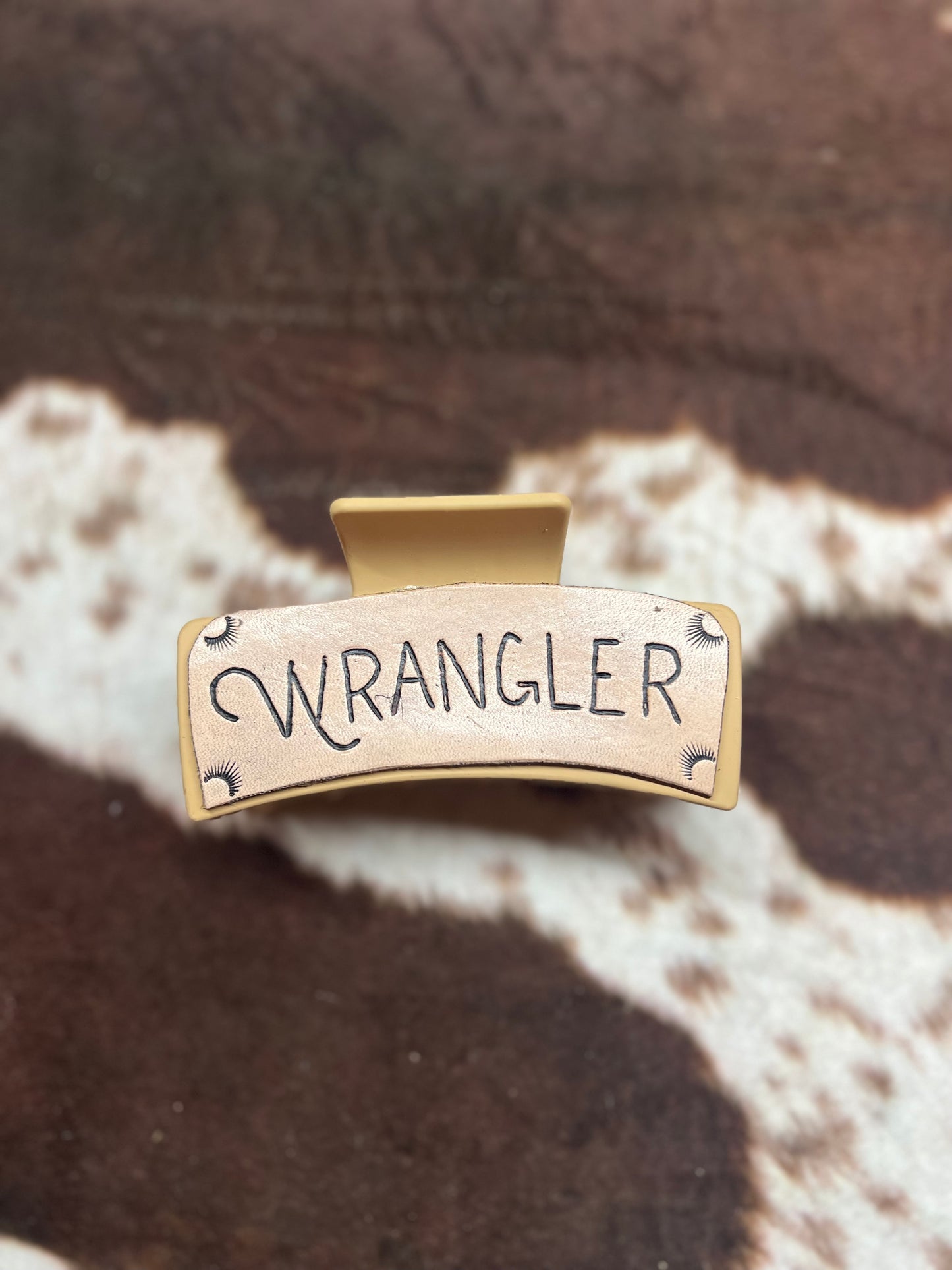 Cactus Wrangler Tooled Leather Claw Clip