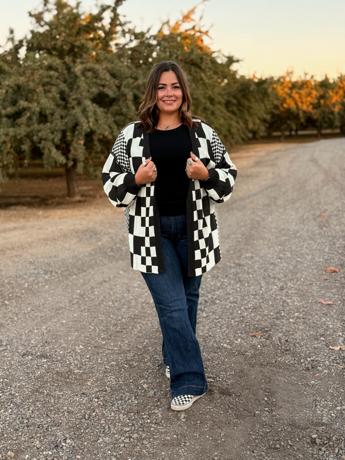 Chasin' You Checkered Cardigan