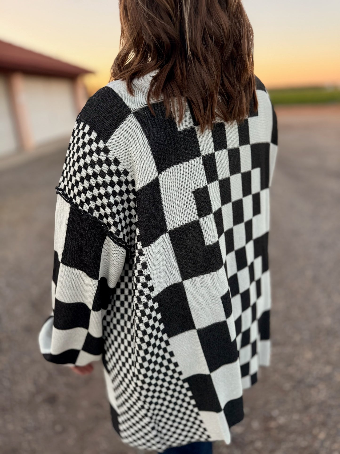 Chasin' You Checkered Cardigan