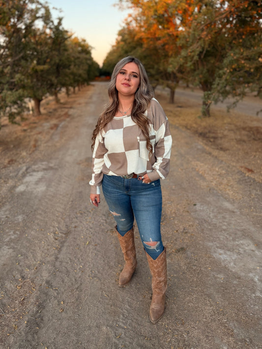 Sahara Checker Printed Top