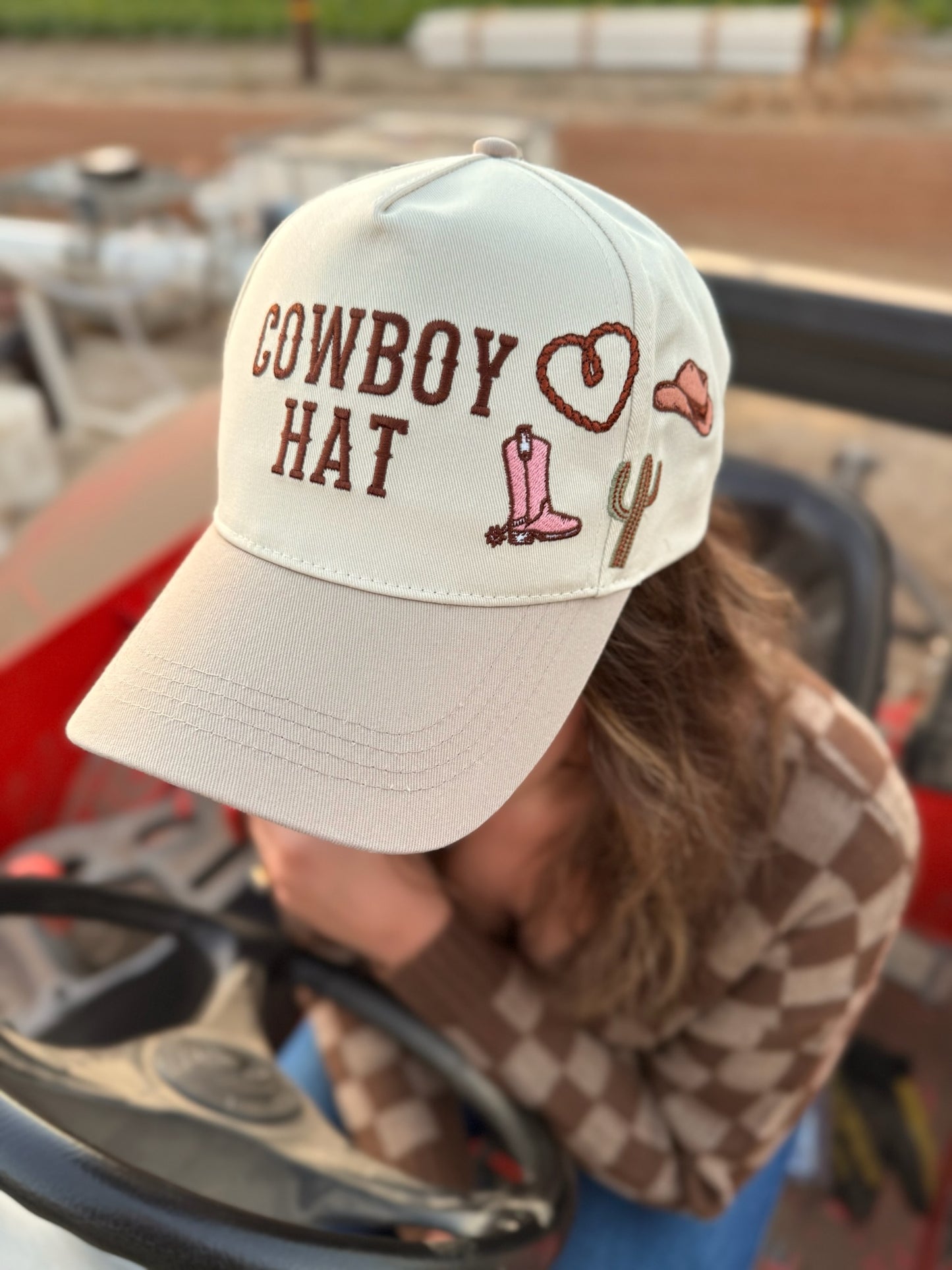 Cowboy Hat Cactus Heart Embroidery Hat