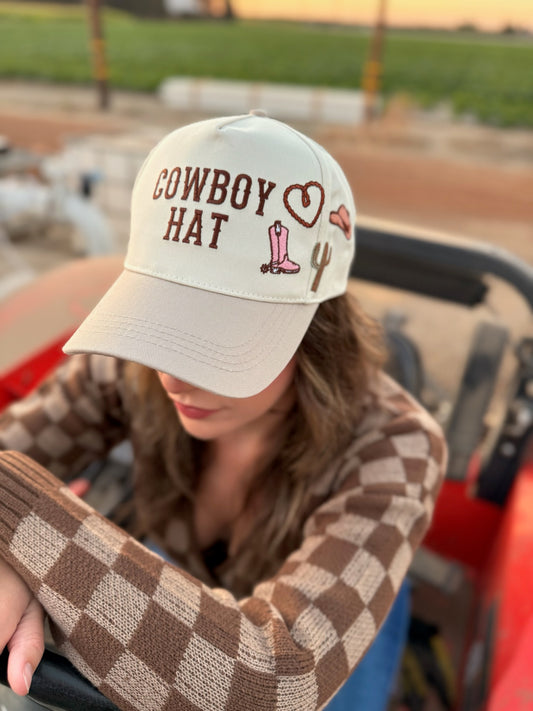 Cowboy Hat Cactus Heart Embroidery Hat