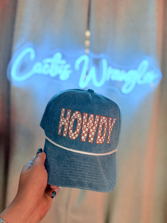Checkered Howdy Trucker Hat