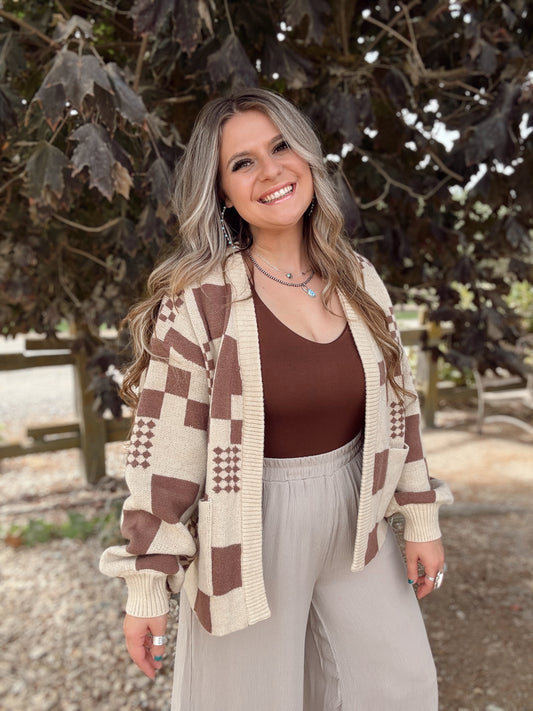 Checkered Autum Cardigan