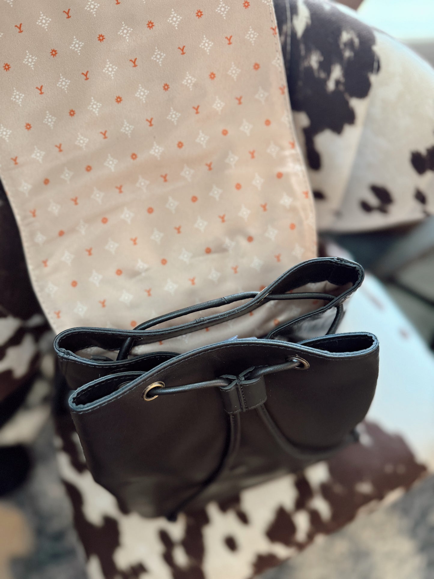 Yellowstone Longhorn Ash Studded Leather Backpack