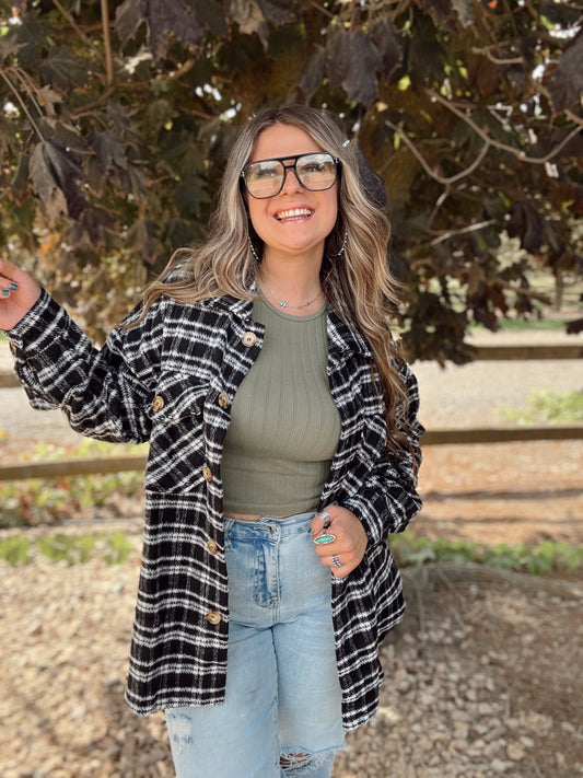 Plaid Print Shacket