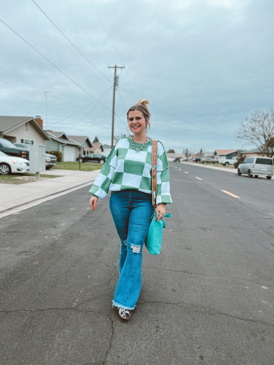 Checkered Green Sweater