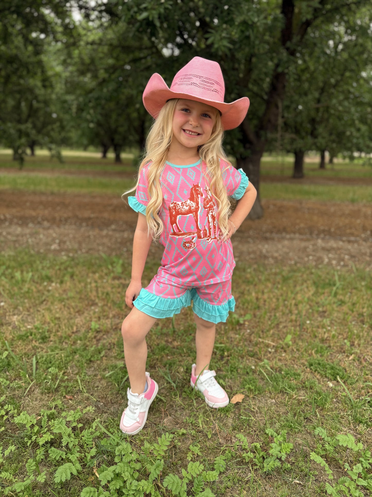 Cute Horse Cactus Western Set