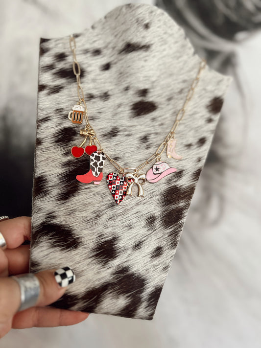 Multi Charm Heart Necklace
