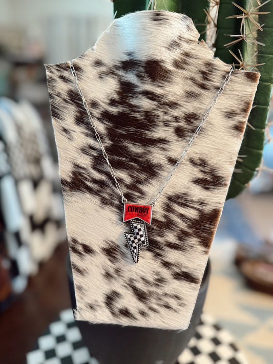 Western Cowboy Killer Lightning Checker Necklace