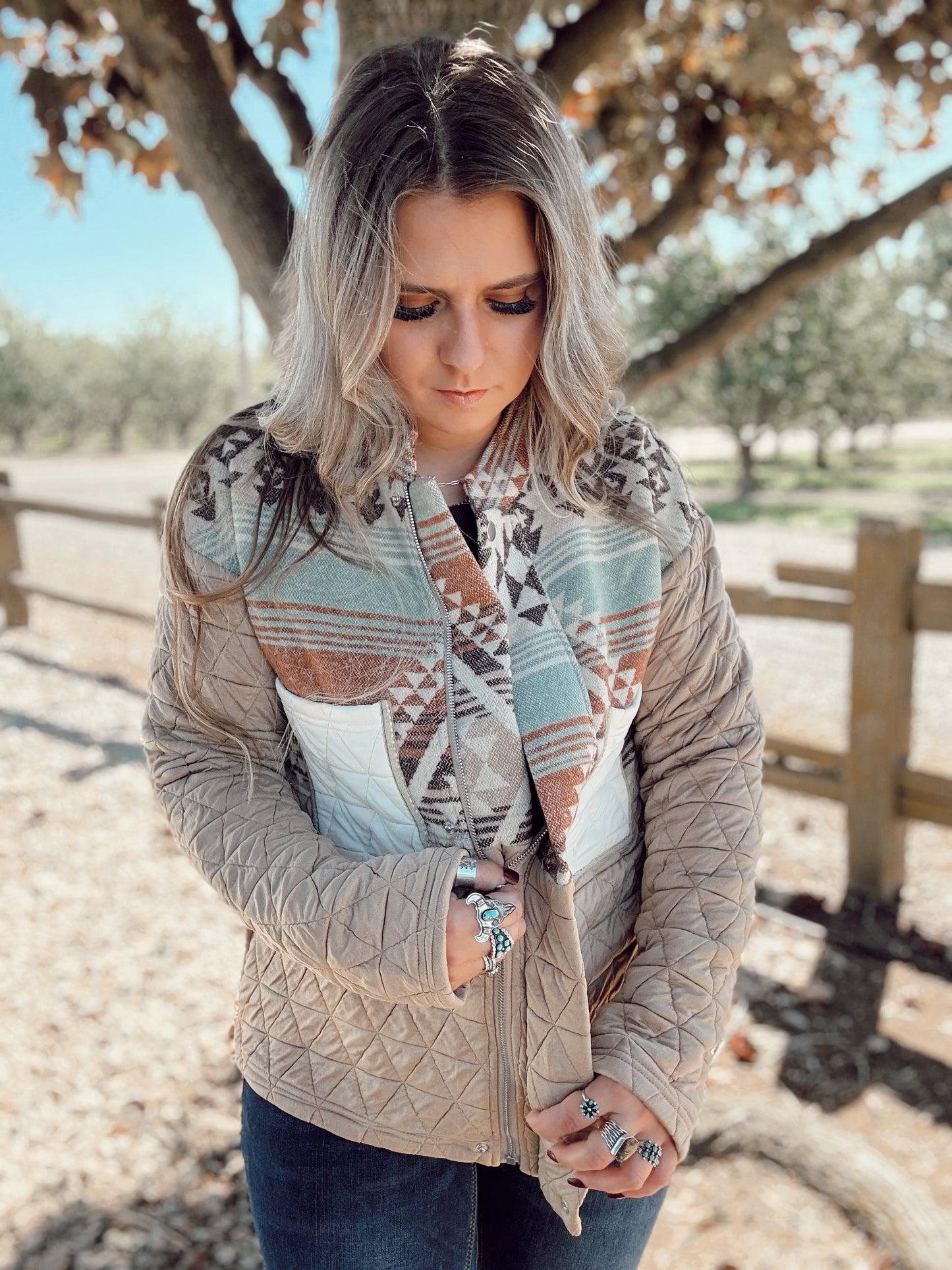 Quilted patchwork Western Jacket