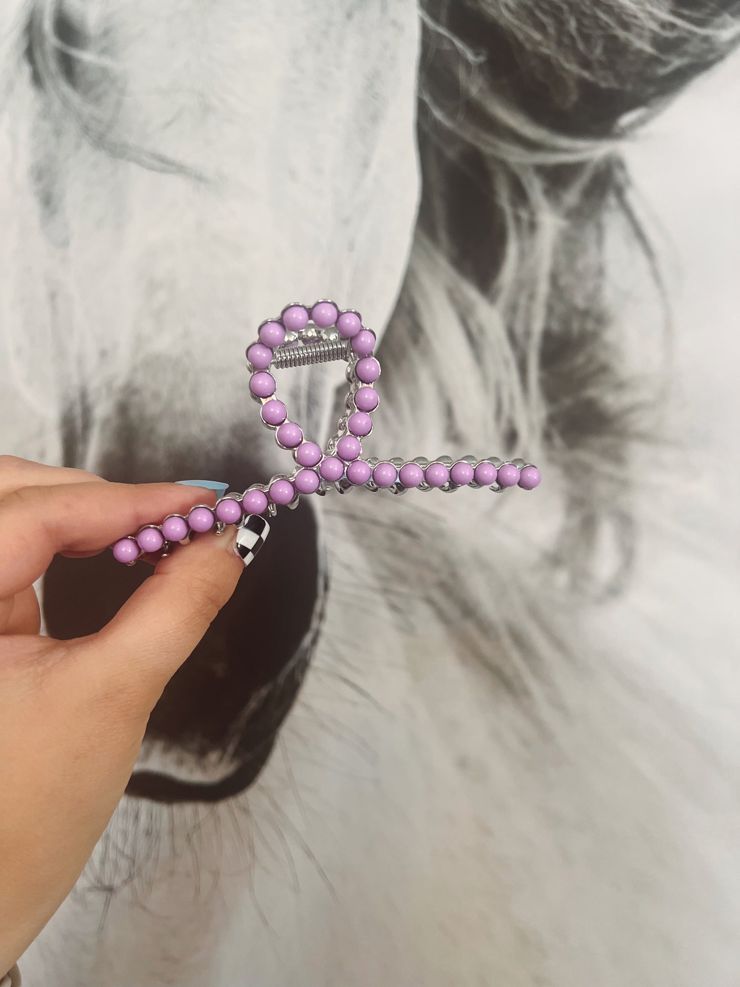Purple Stone Claw Clip