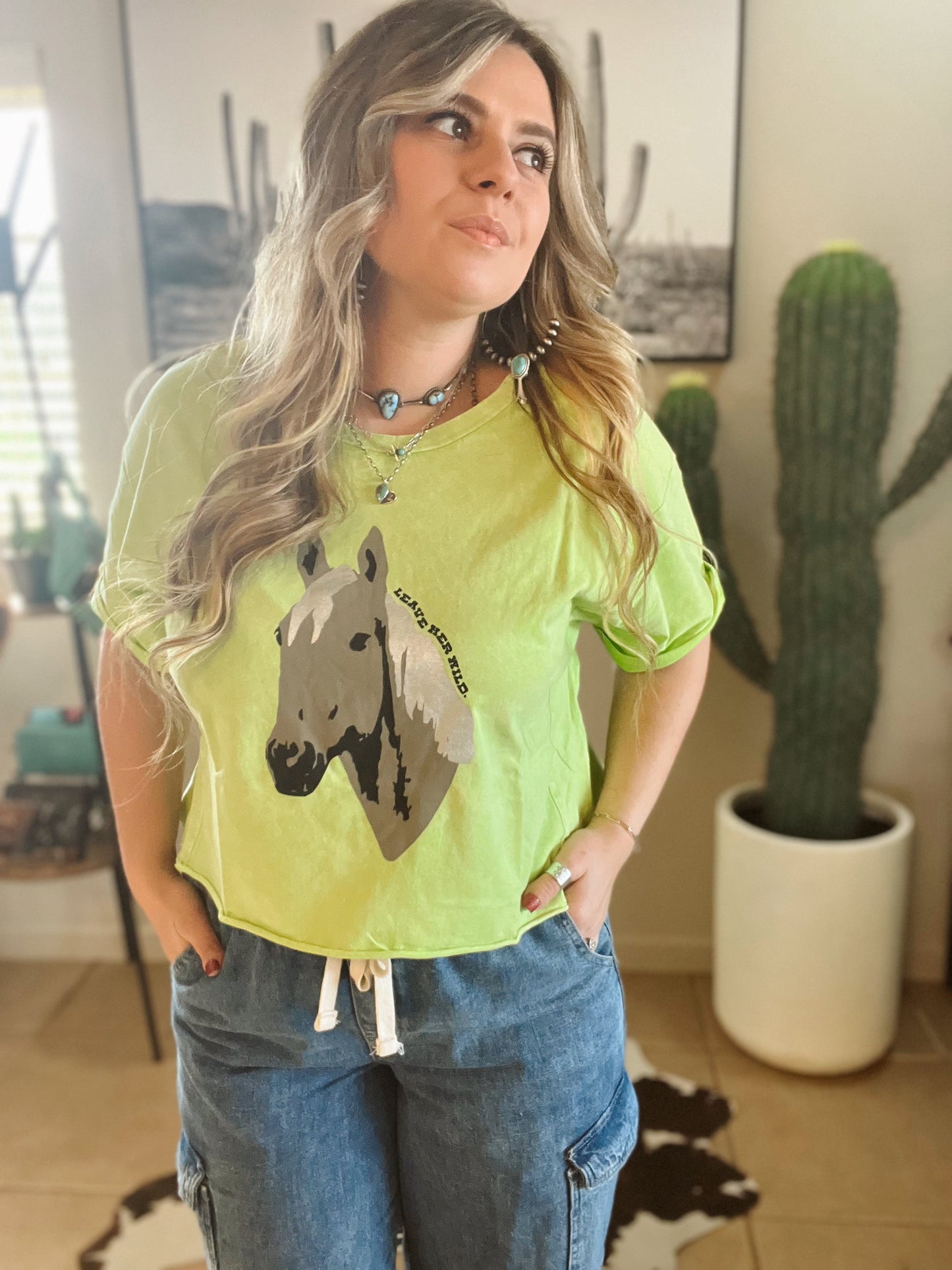 Wild Horses Crop Tee