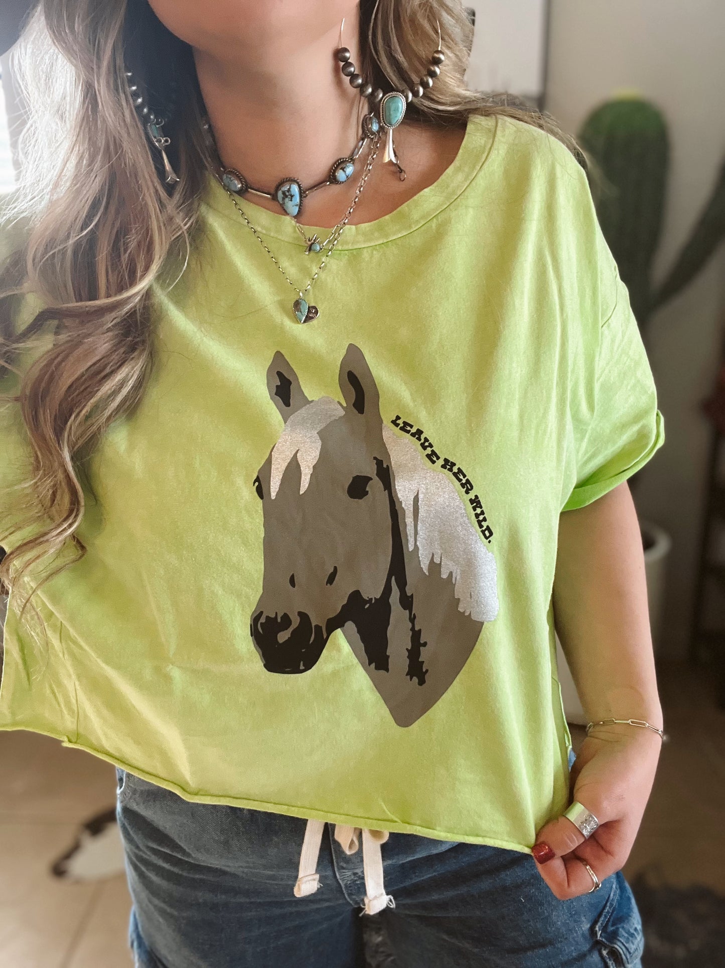 Wild Horses Crop Tee