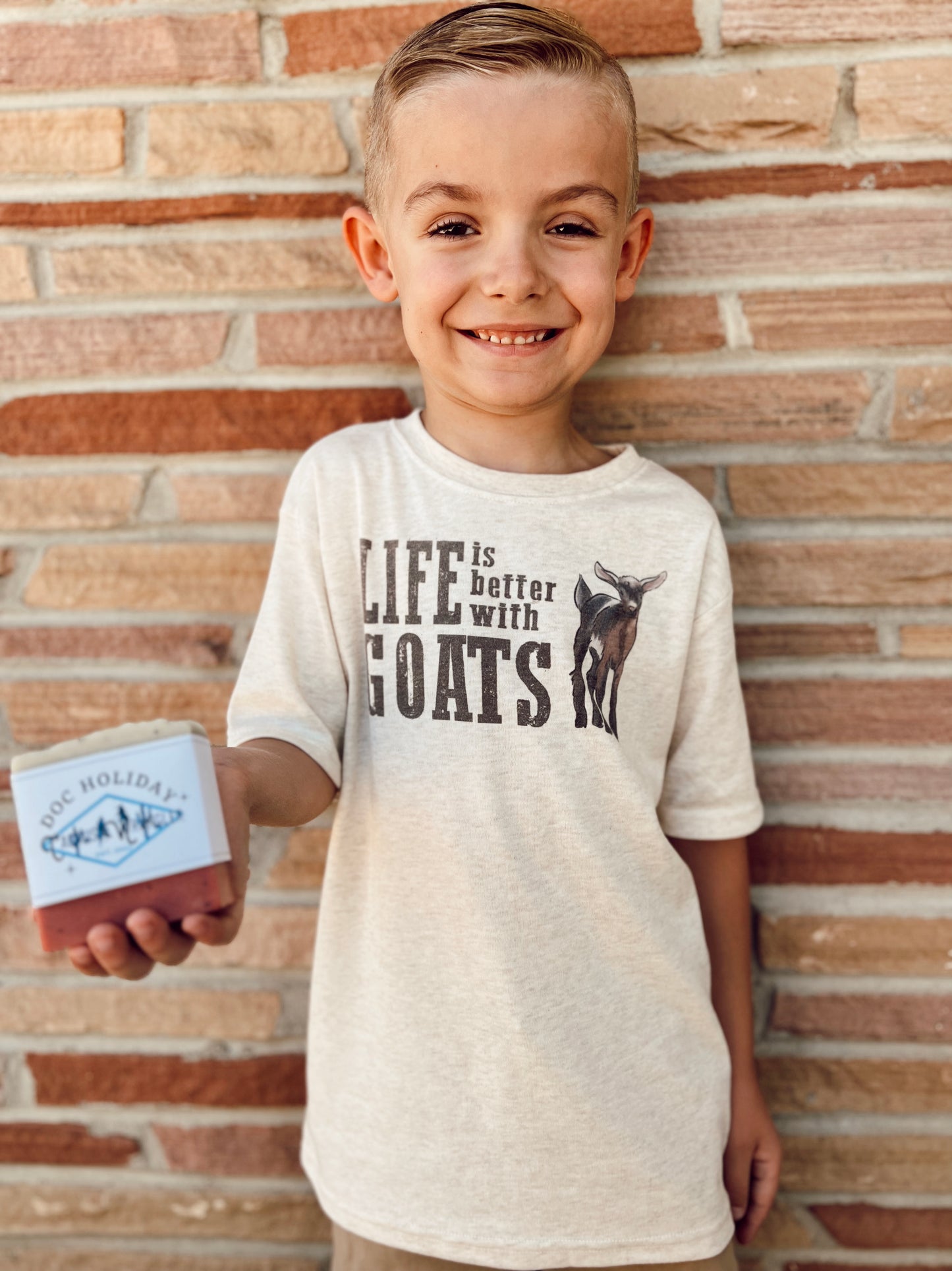 Life is better with Goats kids tee