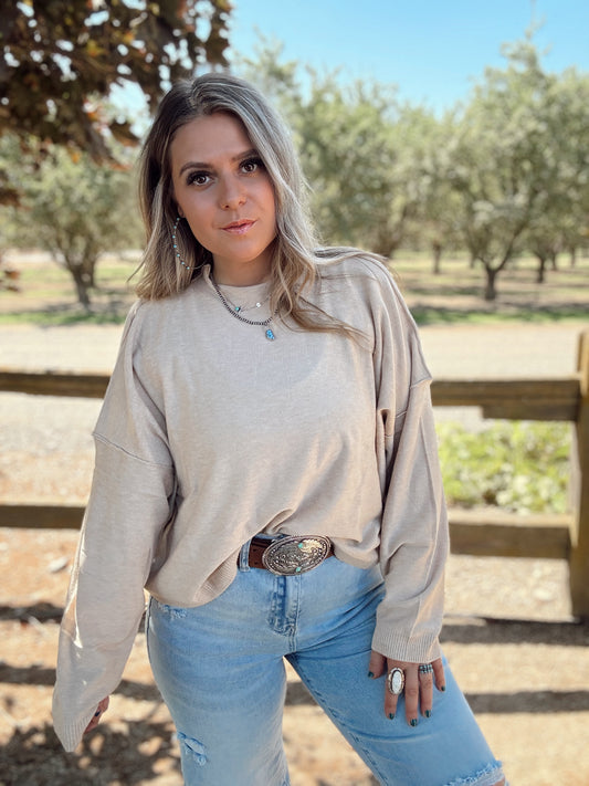 Cozy Nights High Neck Raglan Sleeve Sweater