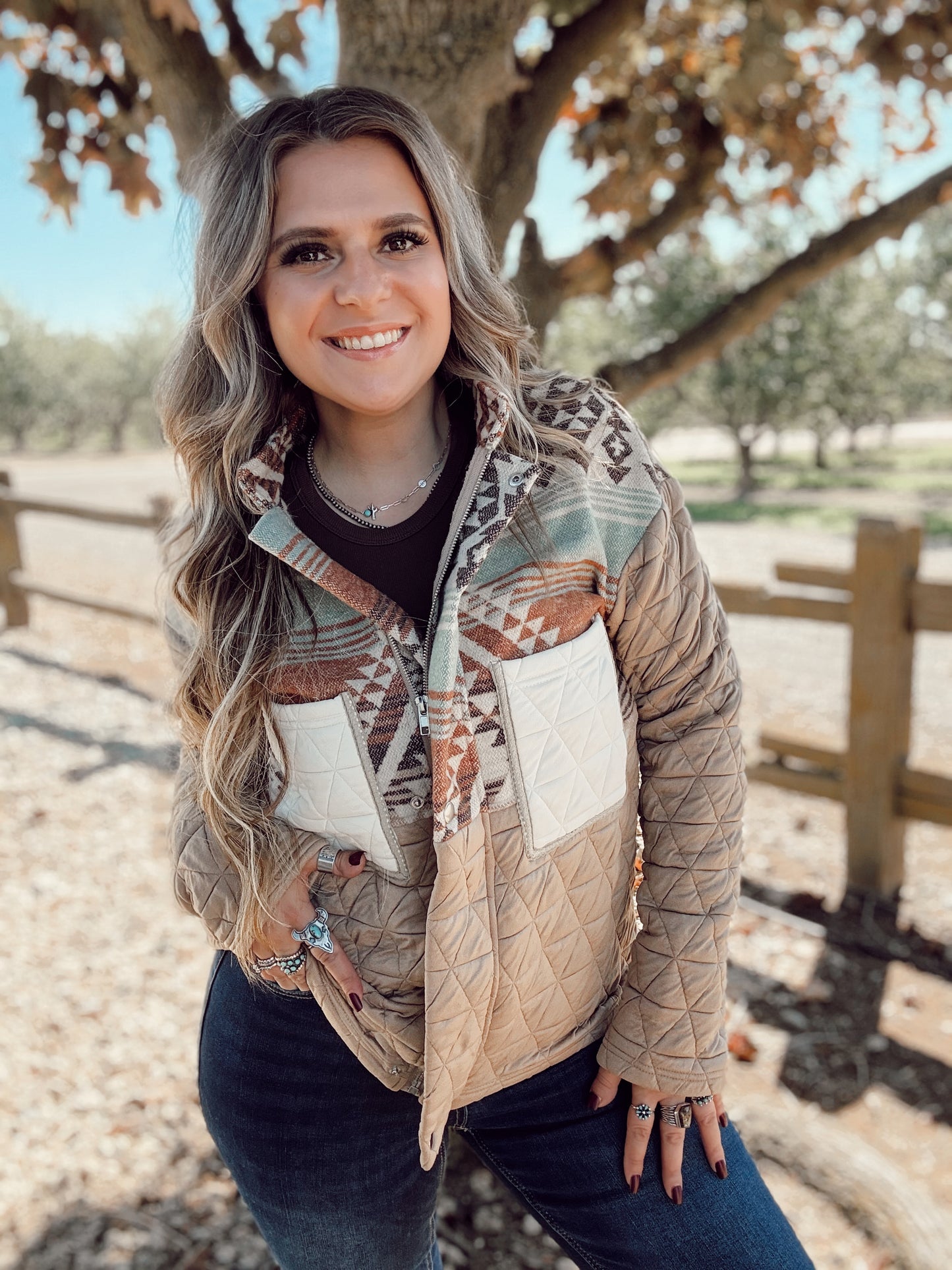 Quilted patchwork Western Jacket