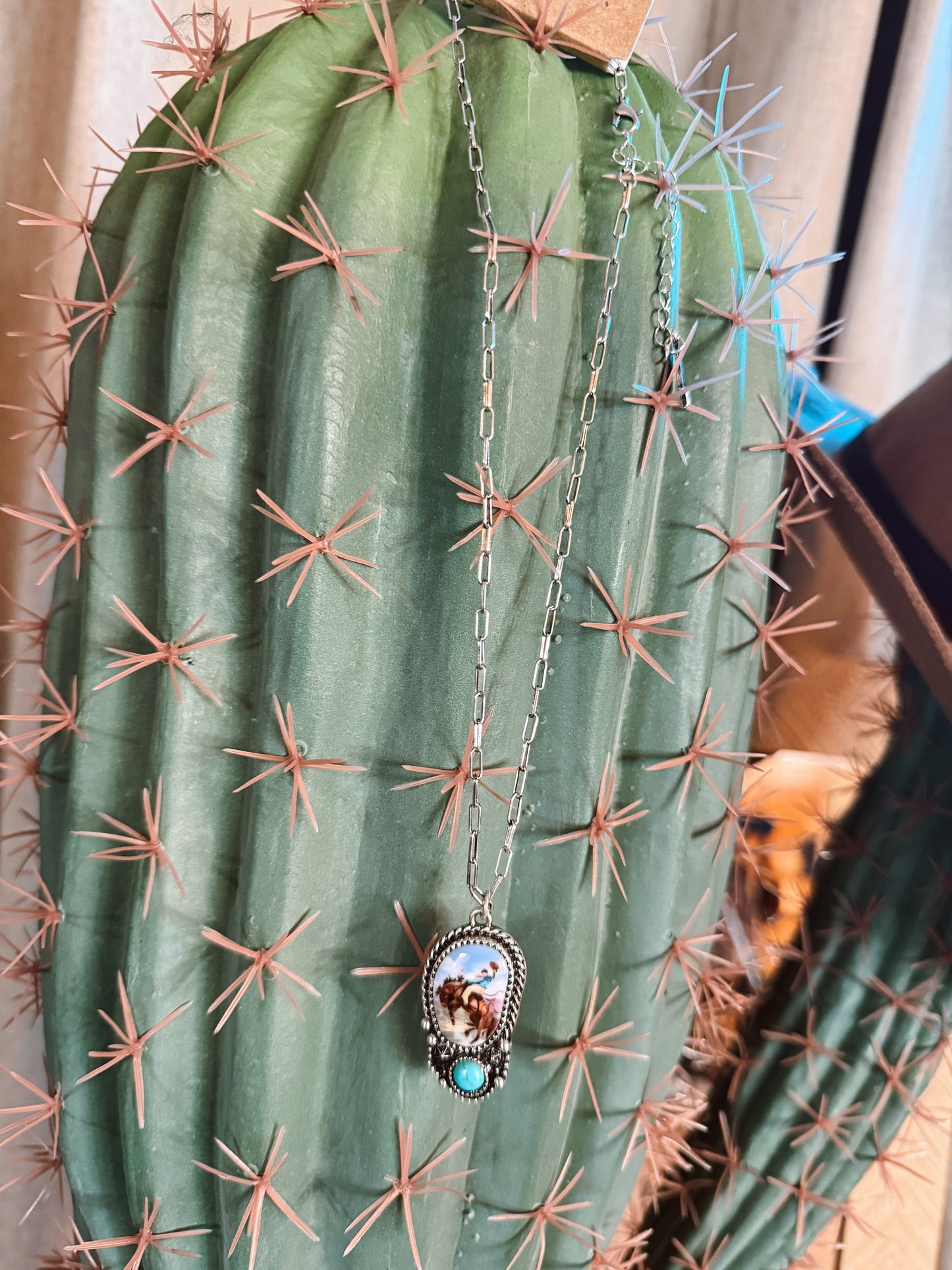 Vintage Vibes Bronc Rider Necklace