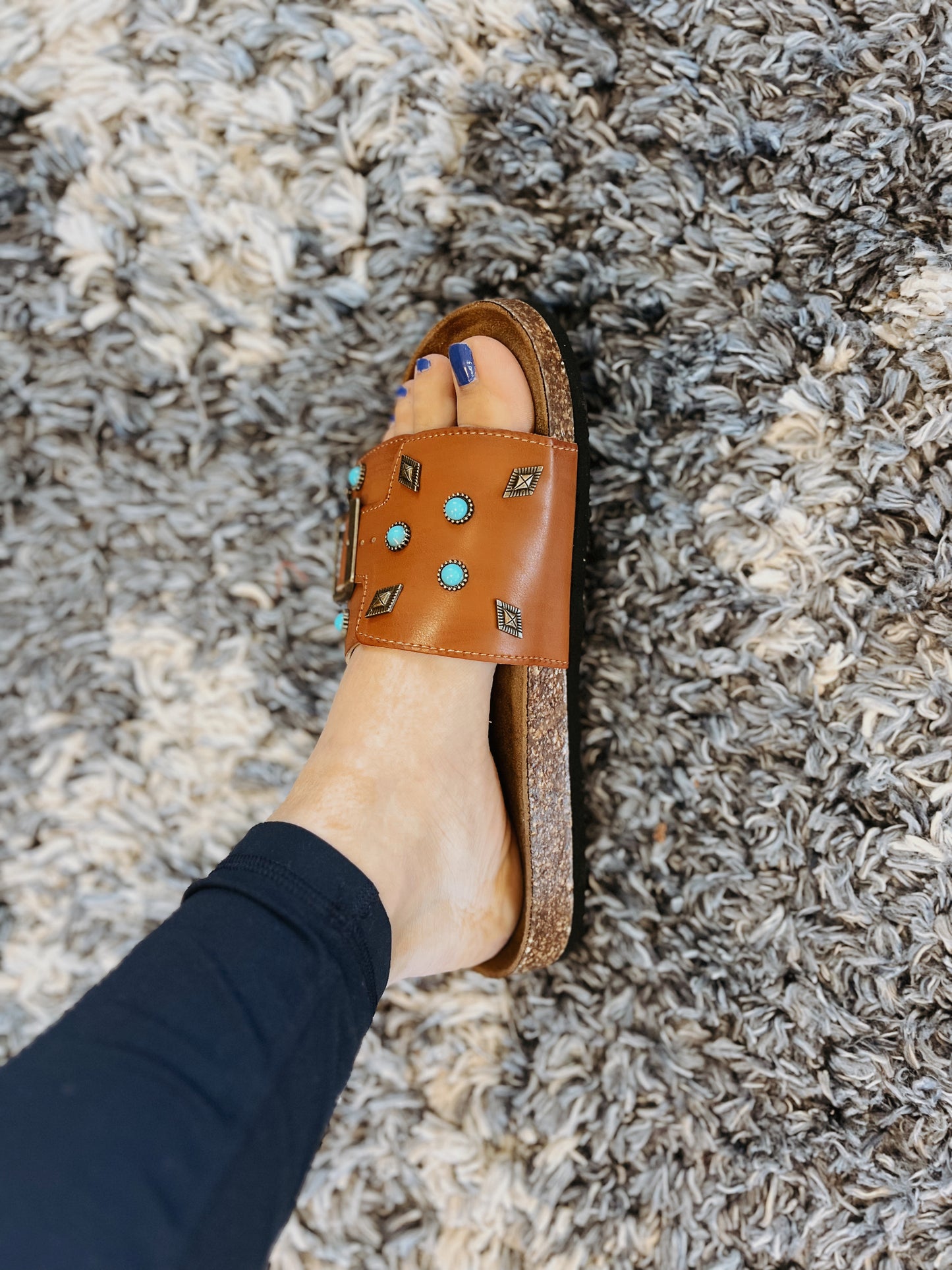 Cognac Cork Sandal (PLEASE READ DESCRIPTION FOR SIZE INFO)