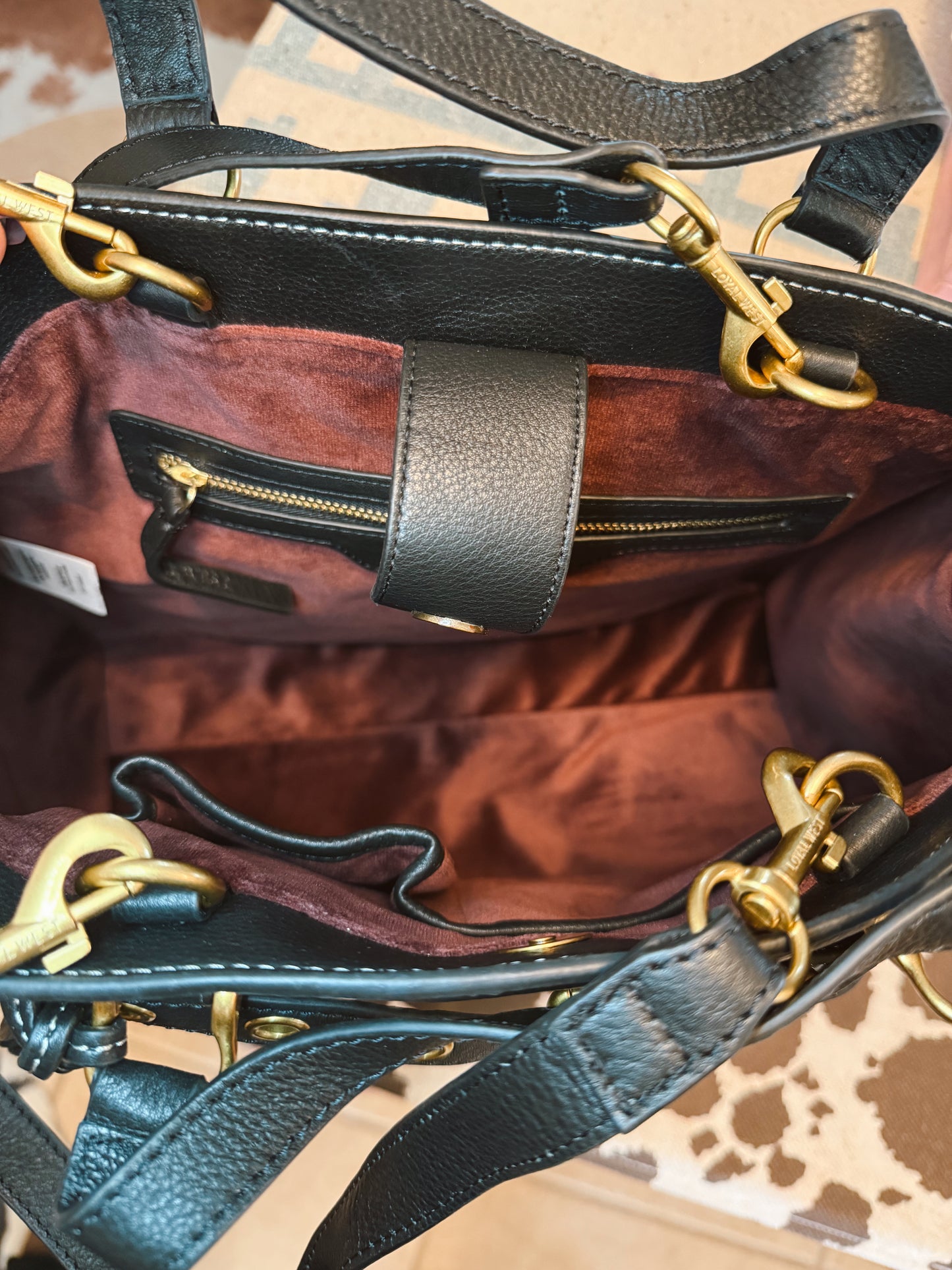 Loyal West Standard Medium Tote Bag in Calfskin Black