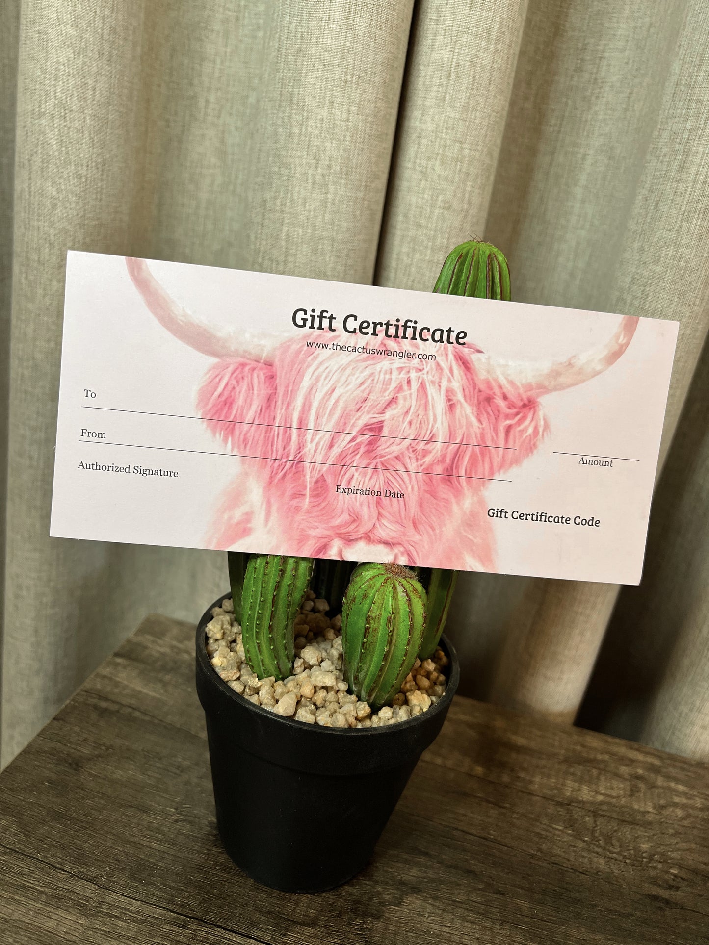 Cactus Wrangler gift certificate