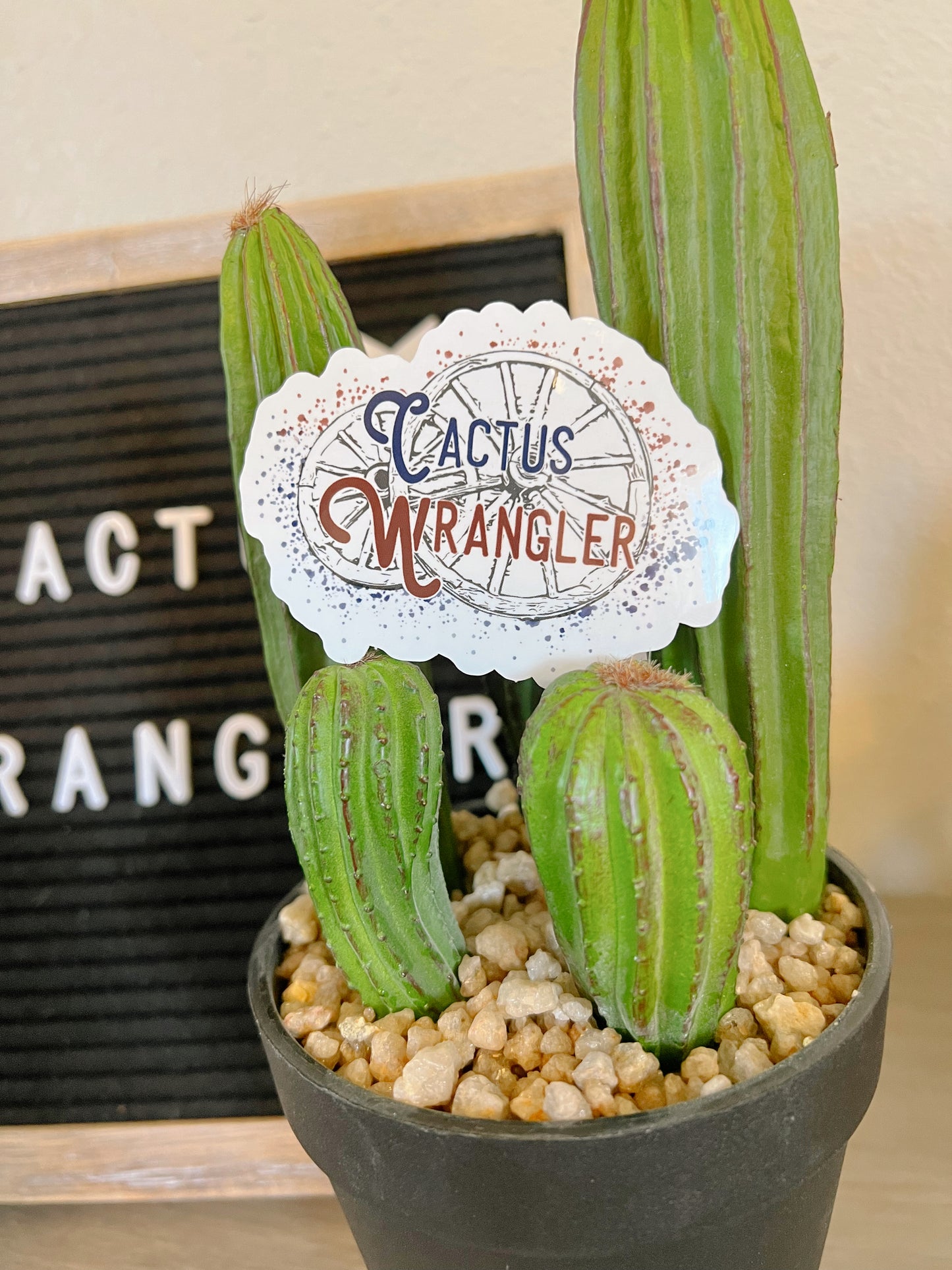 Cactus Wrangler logo sticker